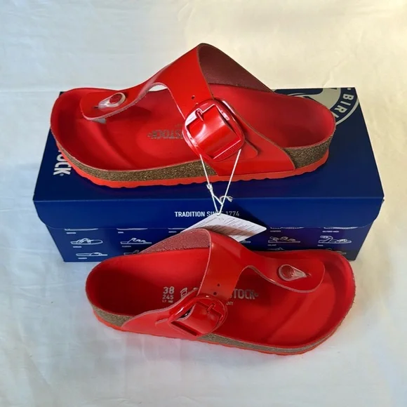 Birkenstock Gizeh Big Buckle High Shine Tomato Regular US